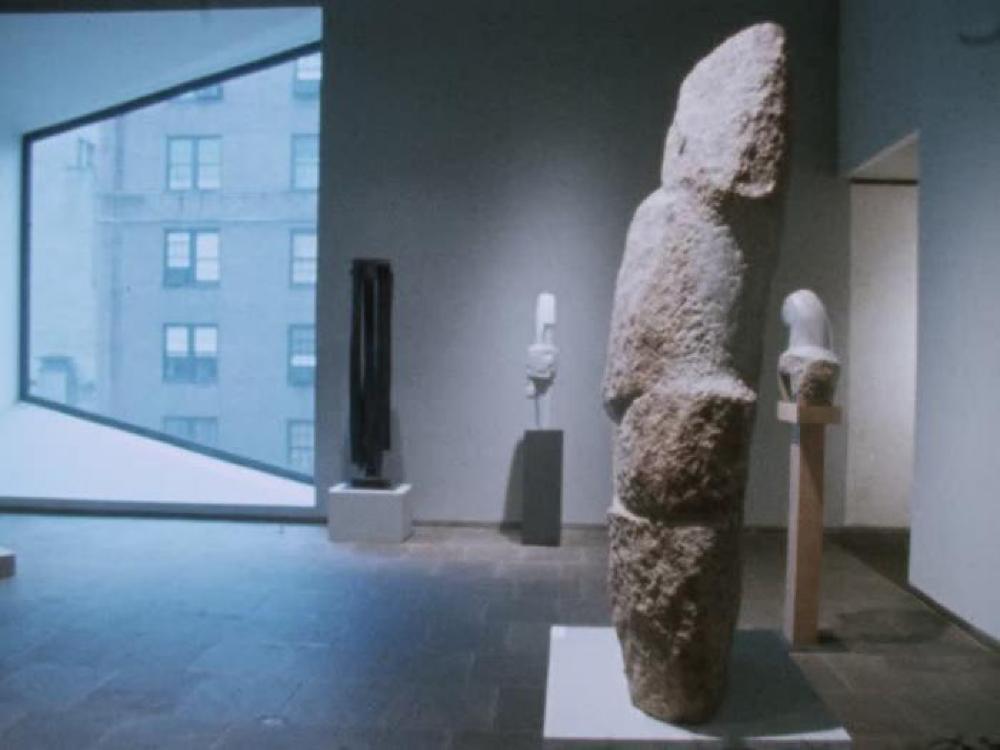 Exhibition footage of "Isamu Noguchi," at the Whitney Museum of American Art, April 17 – June 16, 1968