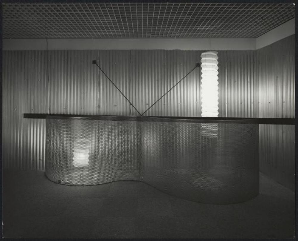 Installation view of "Space of Akari & Stone," Yurakucho Art Forum (Seibu Museum of Art), February 9, 1985 – February 20, 1985.