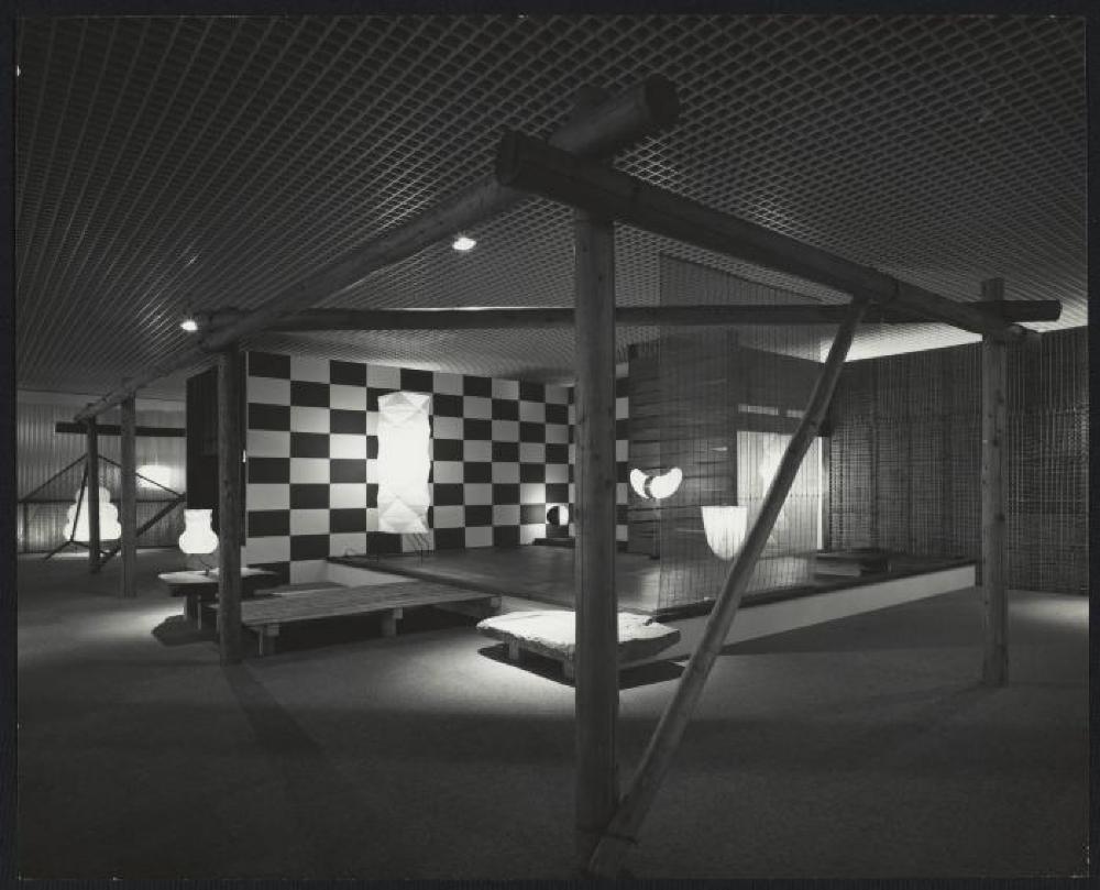 Installation view of "Space of Akari & Stone," Yurakucho Art Forum (Seibu Museum of Art), February 9, 1985 – February 20, 1985.