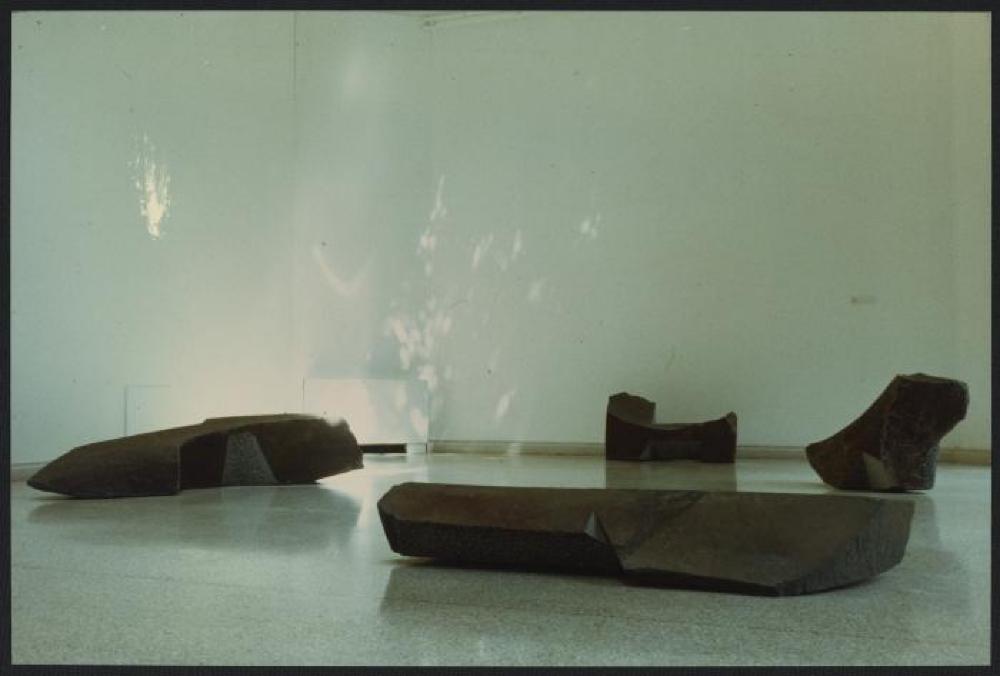 Installation view for "Isamu Noguchi:  What is Sculpture?," 1986 Venice Biennale, June 29, 1986 - September 28, 1986.