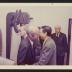 Noguchi with unidentified guest in front of Avatar, Exhibition Opening, Minami Gallery, 1973