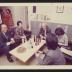 Noguchi with guests at exhibition opening, Minami Gallery, 1973