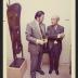 Noguchi with guest in front of Gregory, exhibition opening, Minami Gallery, 1973