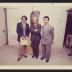 Noguchi with guests at exhibition opening, Minami Gallery, 1973