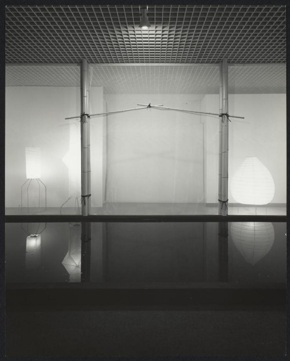 Installation view of "Space of Akari & Stone," Yurakucho Art Forum (Seibu Museum of Art), February 9, 1985 – February 20, 1985.