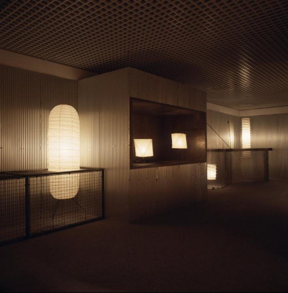 Installation view of "Space of Akari & Stone," Yurakucho Art Forum (Seibu Museum of Art), February 9, 1985 – February 20, 1985.