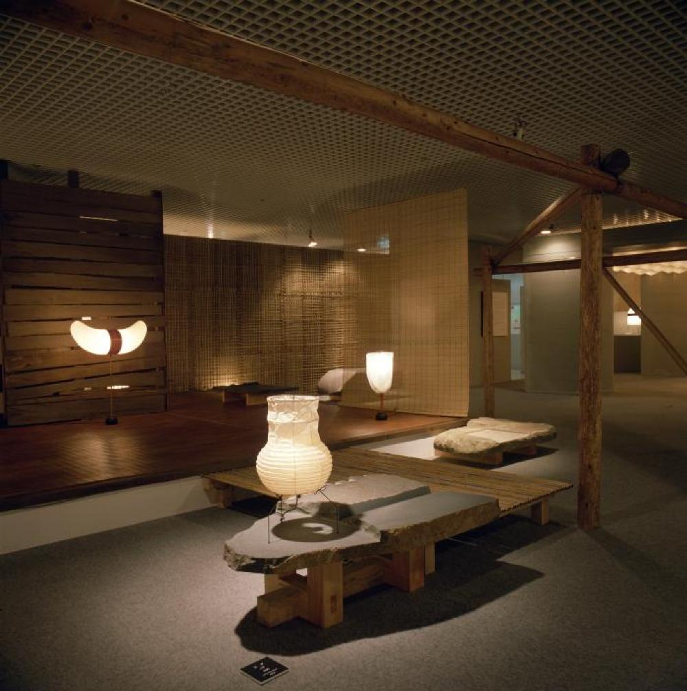 Installation view of "Space of Akari & Stone," Yurakucho Art Forum (Seibu Museum of Art), February 9, 1985 – February 20, 1985.