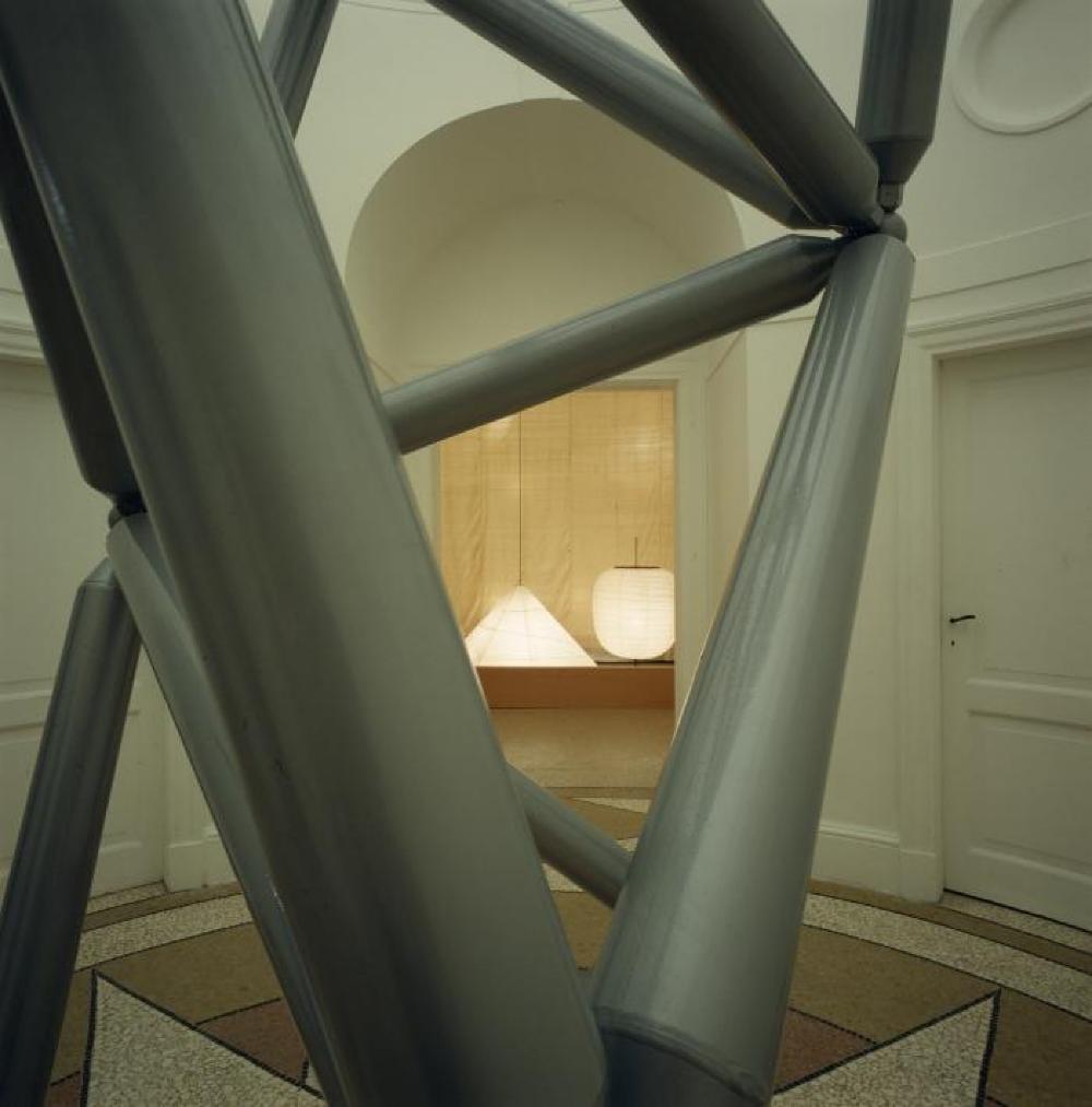 Installation view of "Isamu Noguchi: What is Sculpture?," 1986 Venice Biennale, June 29, 1986 - September 28, 1986.