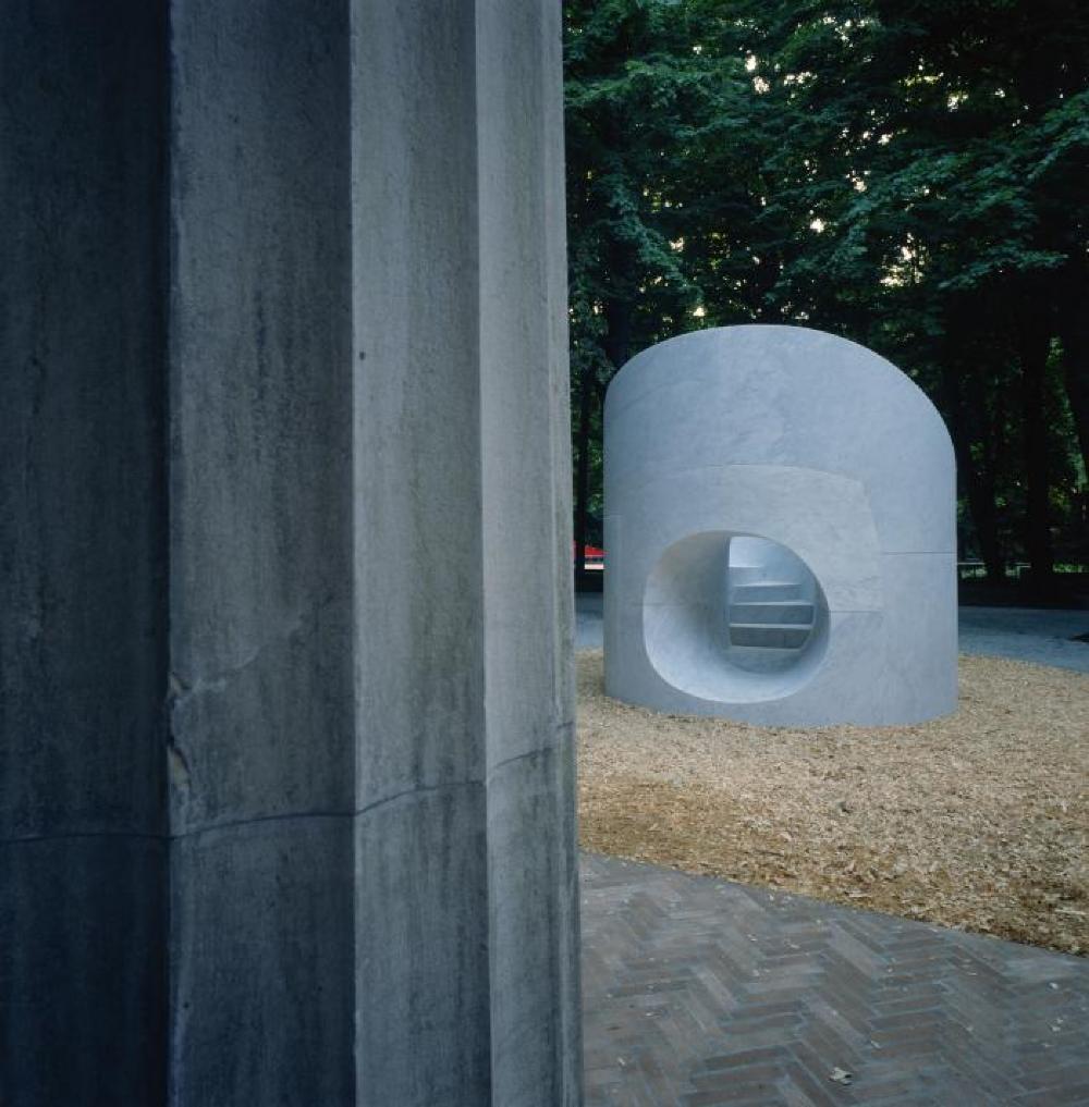 Installation view of "Isamu Noguchi:  What is Sculpture?," 1986 Venice Biennale, June 29, 1986 - September 28, 1986.