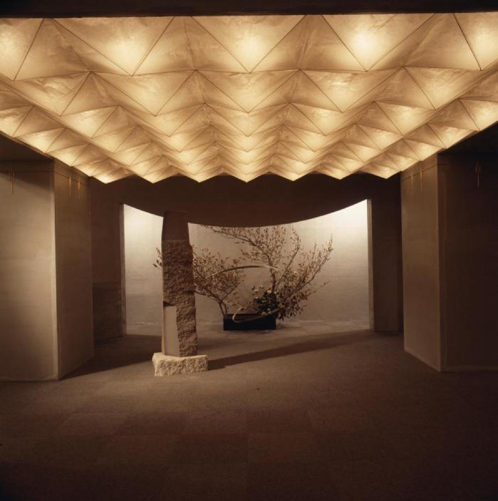 Installation view of "Space of Akari & Stone," Yurakucho Art Forum (Seibu Museum of Art), February 9, 1985 – February 20, 1985.