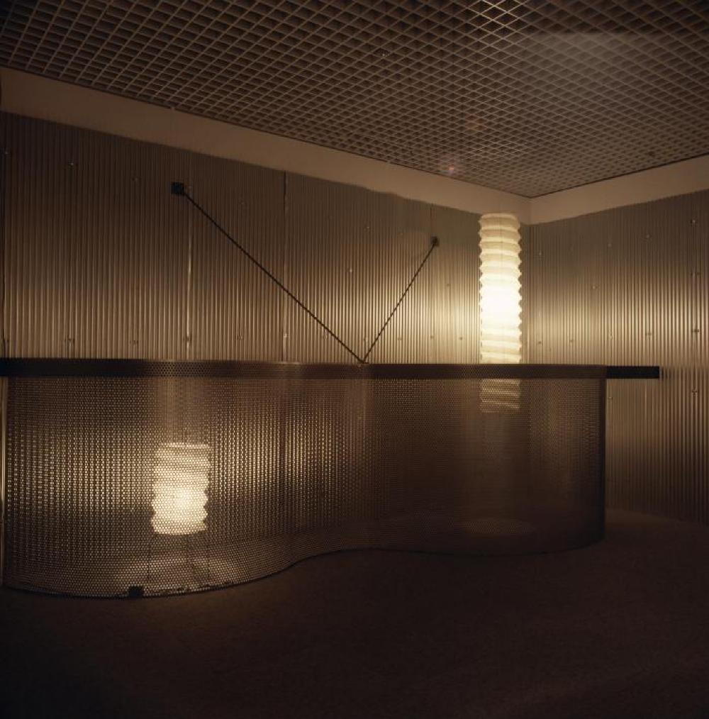 Installation view of "Space of Akari & Stone," Yurakucho Art Forum (Seibu Museum of Art), February 9, 1985 – February 20, 1985.