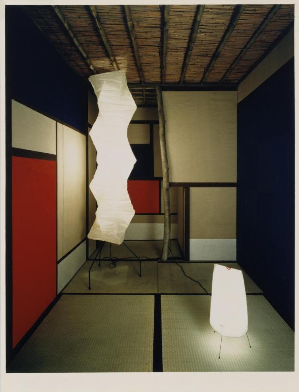 Installation view of "Space of Akari & Stone," Yurakucho Art Forum (Seibu Museum of Art), February 9, 1985 – February 20, 1985.