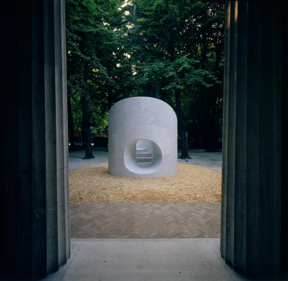 Installation view of "Isamu Noguchi:  What is Sculpture?," 1986 Venice Biennale, June 29, 1986 - September 28, 1986.
