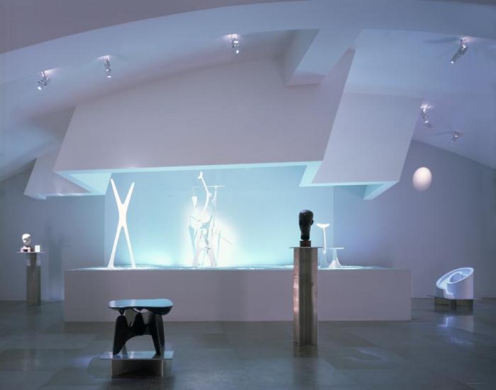 Installation view of "Isamu Noguchi Sculptural Design," Vitra Design Museum, Weil am Rhein, Germany, July 20, 2001- 2007.