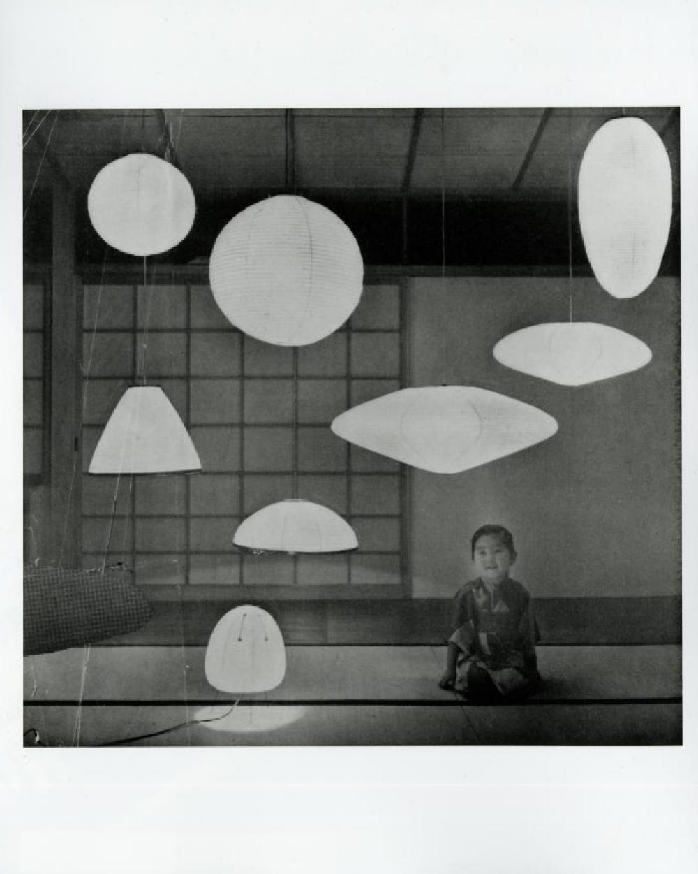 Michiko Tange with Akari at the Tange House
