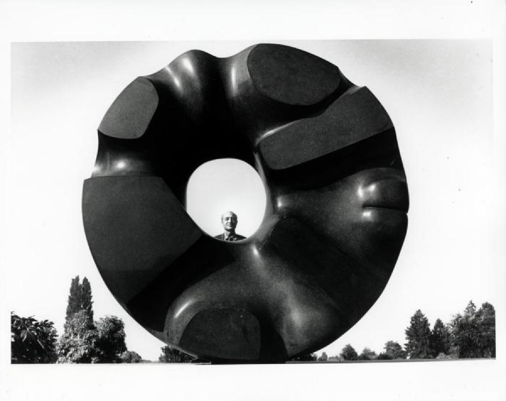 Isamu Noguchi with Black Sun in Seattle