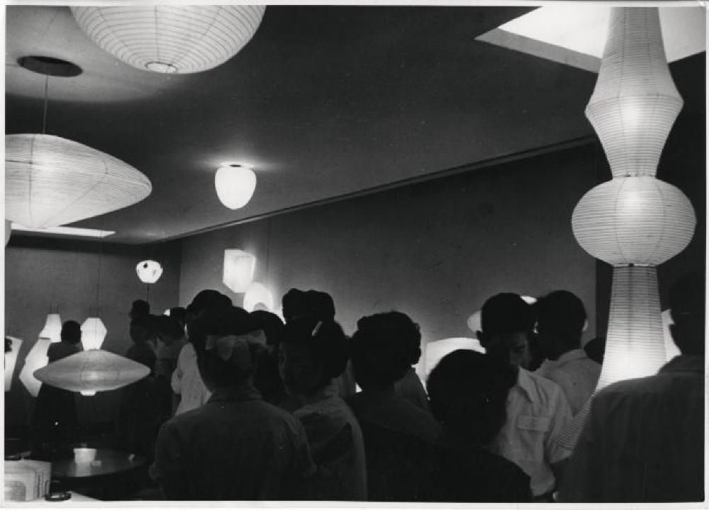 Installation view of "Isamu Noguchi Exhibition" Chuo Koron Gallery, August 2 - 7, 1954.