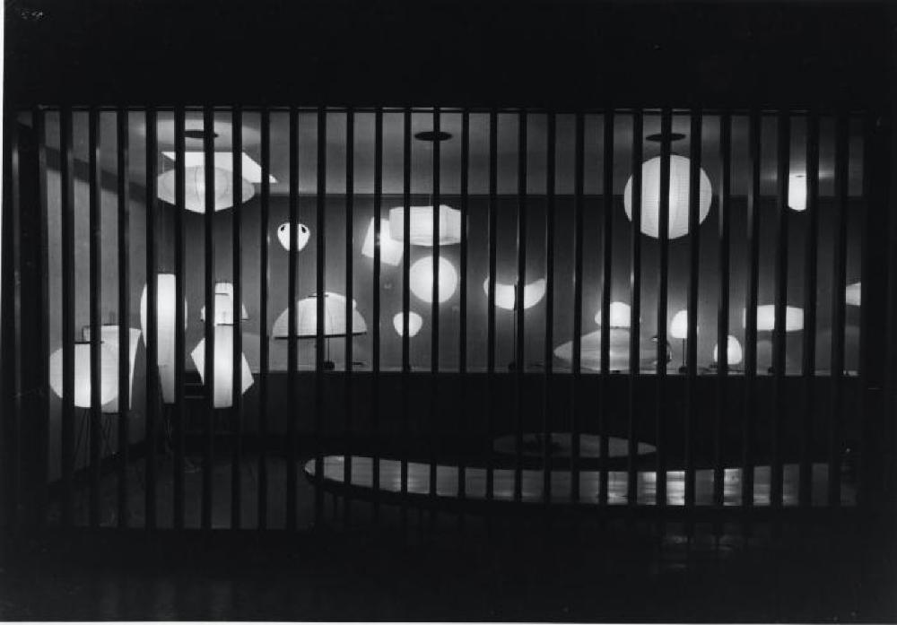 Installation view of "Isamu Noguchi Exhibition" Chuo Koron Gallery, August 2 - 7, 1954.