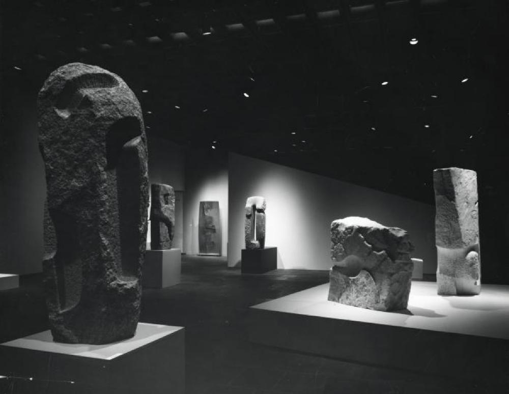 Installation view "Isamu Noguchi," Whitney Museum of American Art, April 17, 1968 - June 16, 1968.