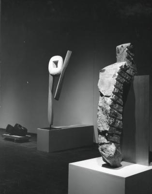 Installation view of "Isamu Noguchi," Whitney Museum of American Art, April 17, 1968 - June 16, 1968.