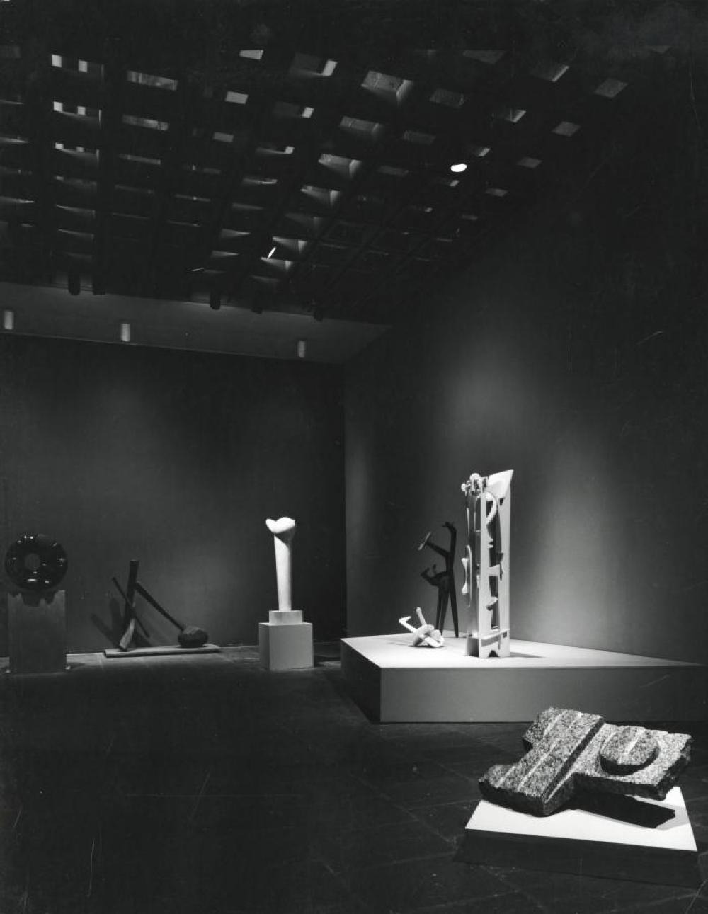 Installation view of "Isamu Noguchi," Whitney Museum of American Art, April 17, 1968 - June 16, 1968.