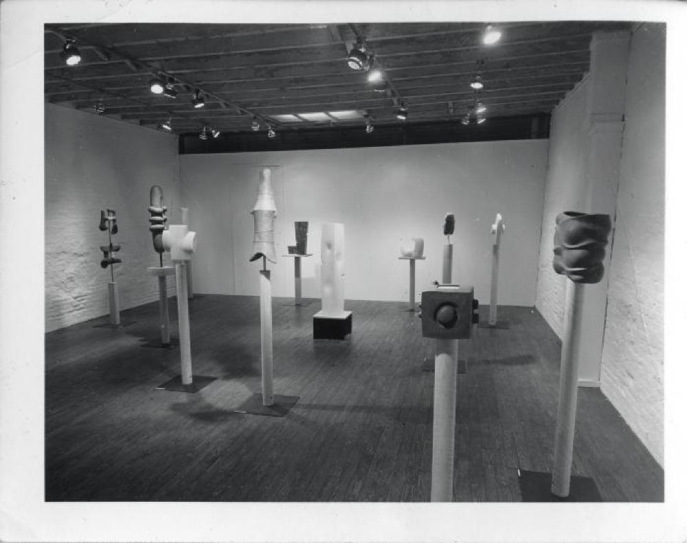 Installation view of "Isamu Noguchi," Stable Gallery, April 29, 1959 - May 30, 1959.