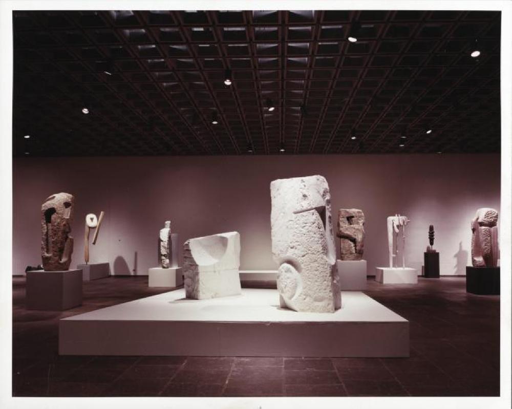 Installation view of "Isamu Noguchi," Whitney Museum of American Art, April 17, 1968 - June 16, 1968.