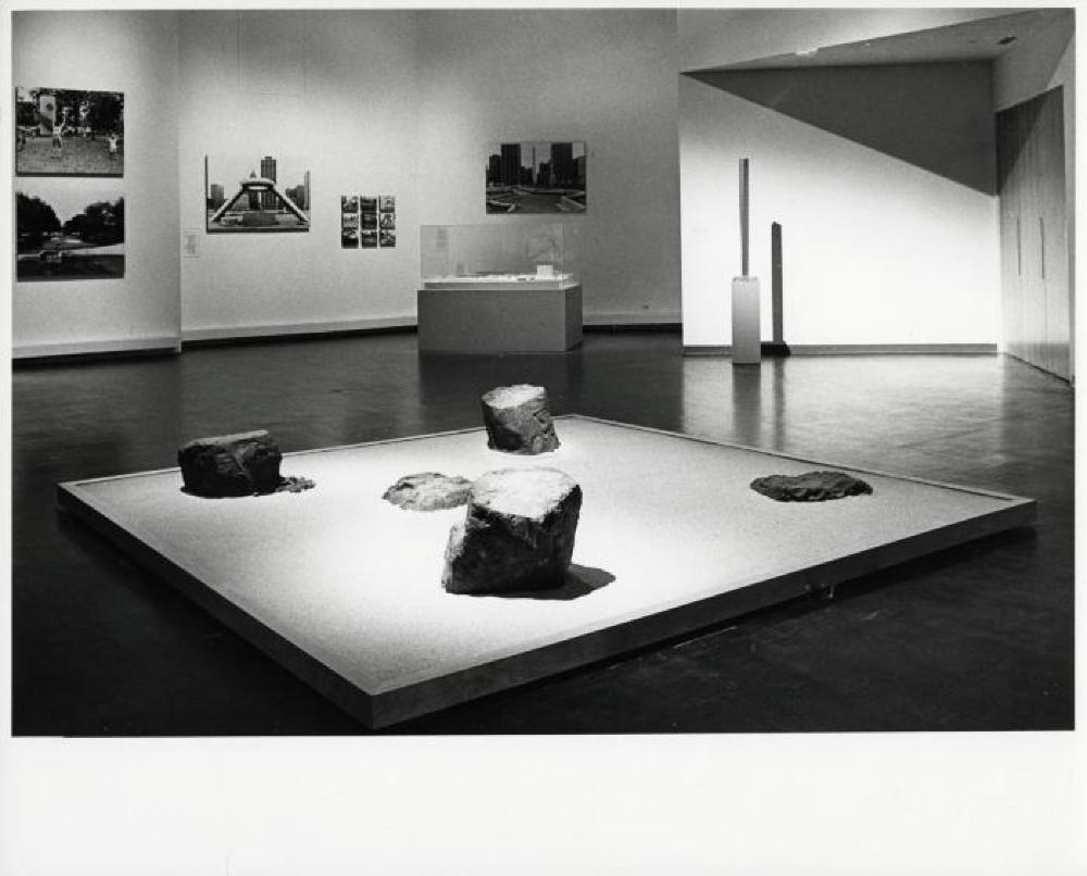 Installation view of "Isamu Noguchi: The Sculpture of Spaces," Whitney Museum of American Art, February 5, 1980 - April 6, 1980.