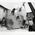 Installation process for Isamu Noguchi:  What is Sculpture?, 1986 Venice Biennale, June 29, 1986 - September 28, 1986.