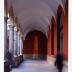 Installation view of banner for Isamu Noguchi: A Study in Space, Italdesign, Giugiaro Museum, May 8, 2001 - January 2002.