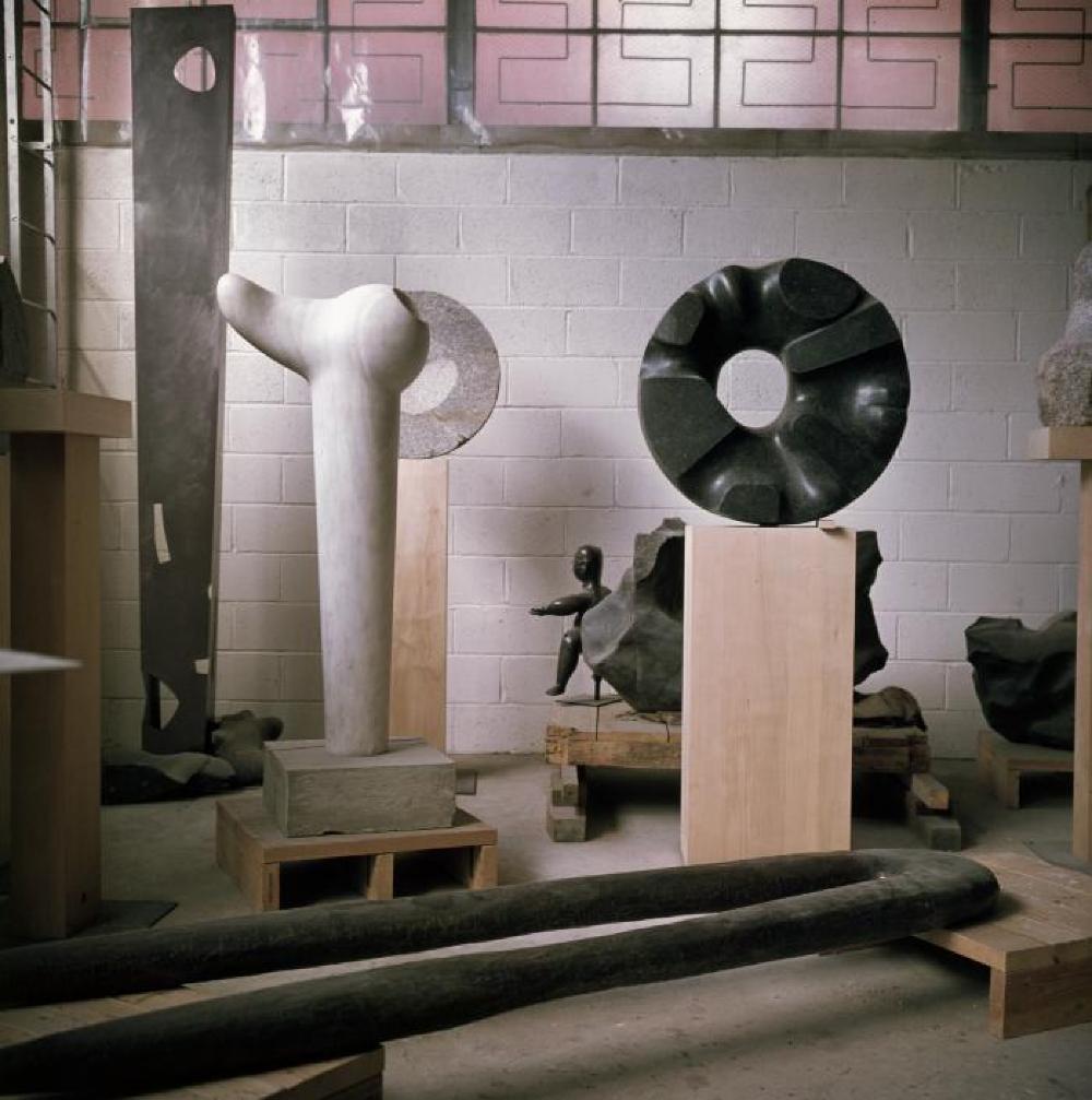 Isamu Noguchi's 10th Street Studio (Long Island City, Queens, New York) with "Bird B" and "Black Sun"