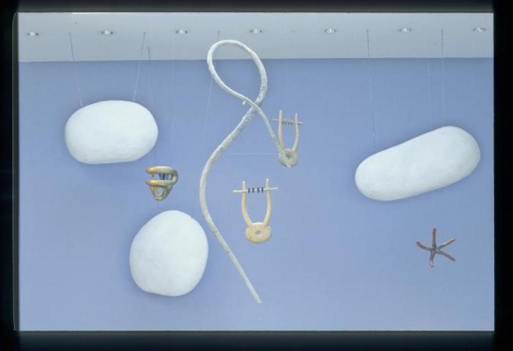 Installation of Isamu Noguchi’s set elements from George Balanchine’s Orpheus (1948), Imaginary Landscape, Walker Art Center, Minneapolis