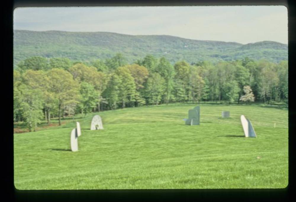 Installation view of "Isamu Noguchi: Gemini G.E.L.," Storm King Art Center, 1984