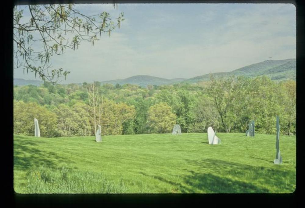 Installation view of "Isamu Noguchi: Gemini G.E.L.," Storm King Art Center, 1984