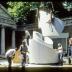 Installation process for Isamu Noguchi: What is Sculpture, 1986 Venice Biennale