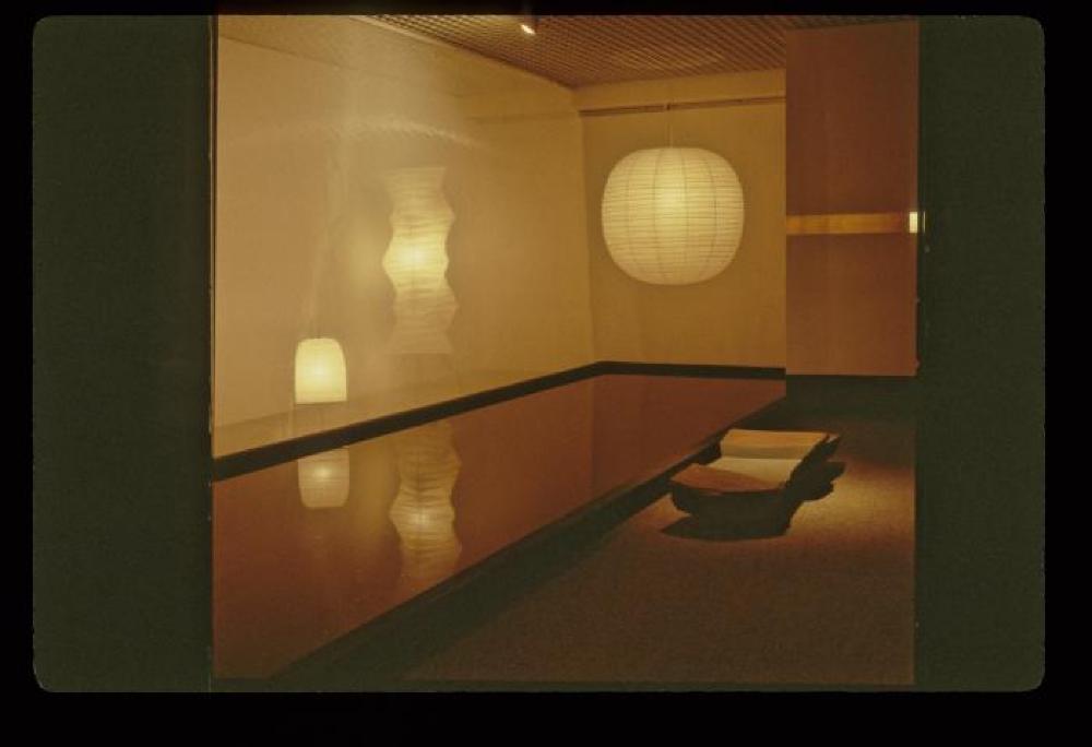 Installation view of "Space of Akari & Stone," Yurakucho Art Forum (Seibu Museum of Art), February 9, 1985 – February 20, 1985.