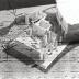 Installation view of Isamu Noguchi, Mitsukoshi Department Store exhibition (Nihombashi Head Store); Model for Faculty Room and Garden, Shin Banraisha, Keio University