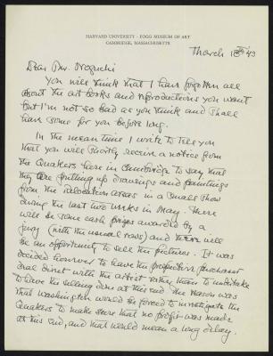 Letter to IN from Langdon Warner