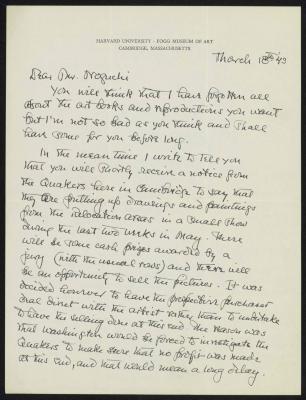 Letter to IN from Langdon Warner