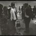 Installation view of Isamu Noguchi, Minami Gallery, with Noguchi and visitors