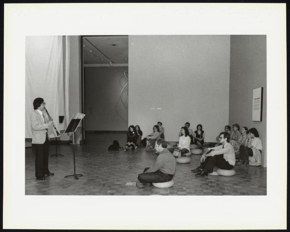 Performance photo from "Noguchi's Imaginary Landscapes," Detroit Institute of Fine Arts