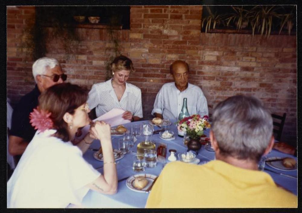Isamu Noguchi at event for "Isamu Noguchi: What is Sculpture?" 1986 Venice Biennale