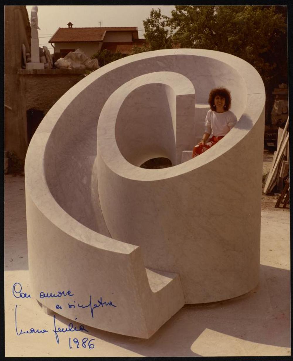 Installation view of Slide Mantra at "Isamu Noguchi: What is Sculpture?" 1986 Venice Biennale