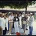 Isamu Noguchi with Thomas Messer, Priscilla Morgan, Ailes Spinden, Henry Geldzahler and others at Isamu Noguchi: What is Sculpture? 1986 Venice Biennale
