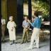 Isamu Noguchi with Ailes Spinden and Arne Glimcher at Isamu Noguchi: What is Sculpture? 1986 Venice Biennale