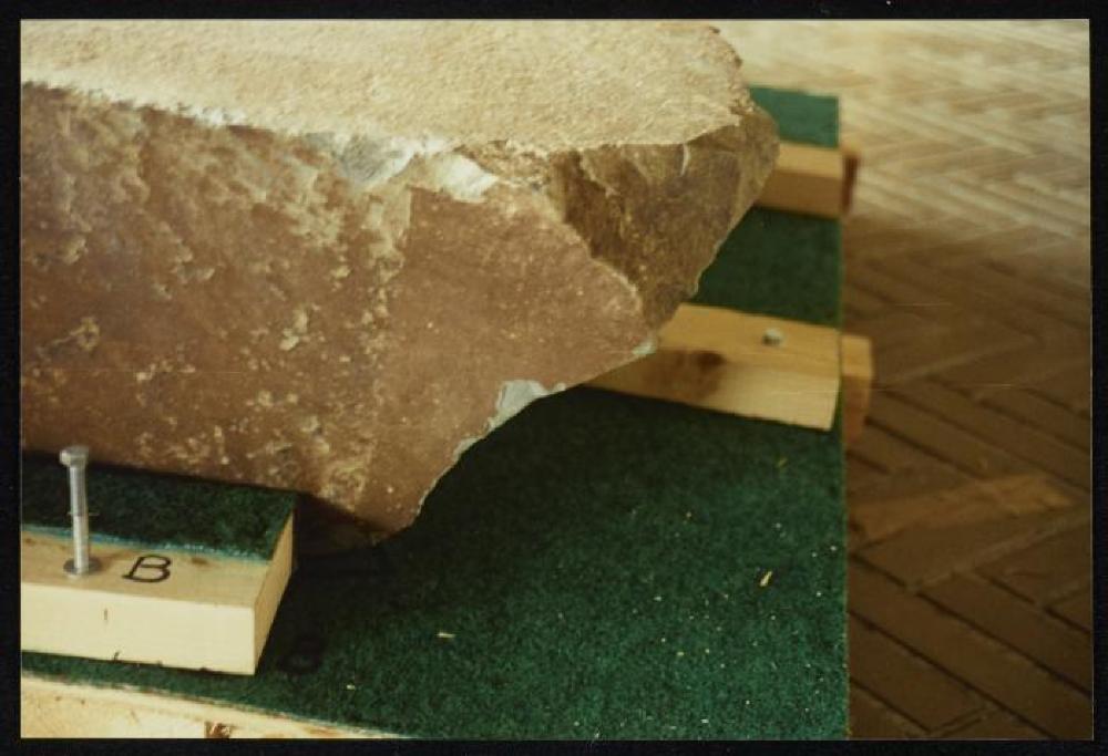 Installation process for "Isamu Noguchi Retrospective 1992," National Museum of Modern Art, Tokyo
