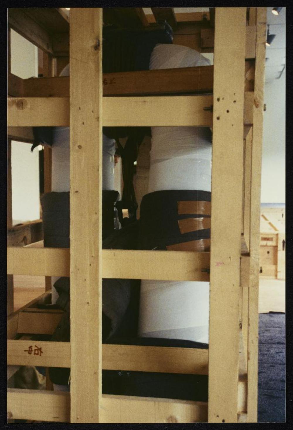 Installation process for "Isamu Noguchi Retrospective 1992," National Museum of Modern Art, Kyoto (travel venue)