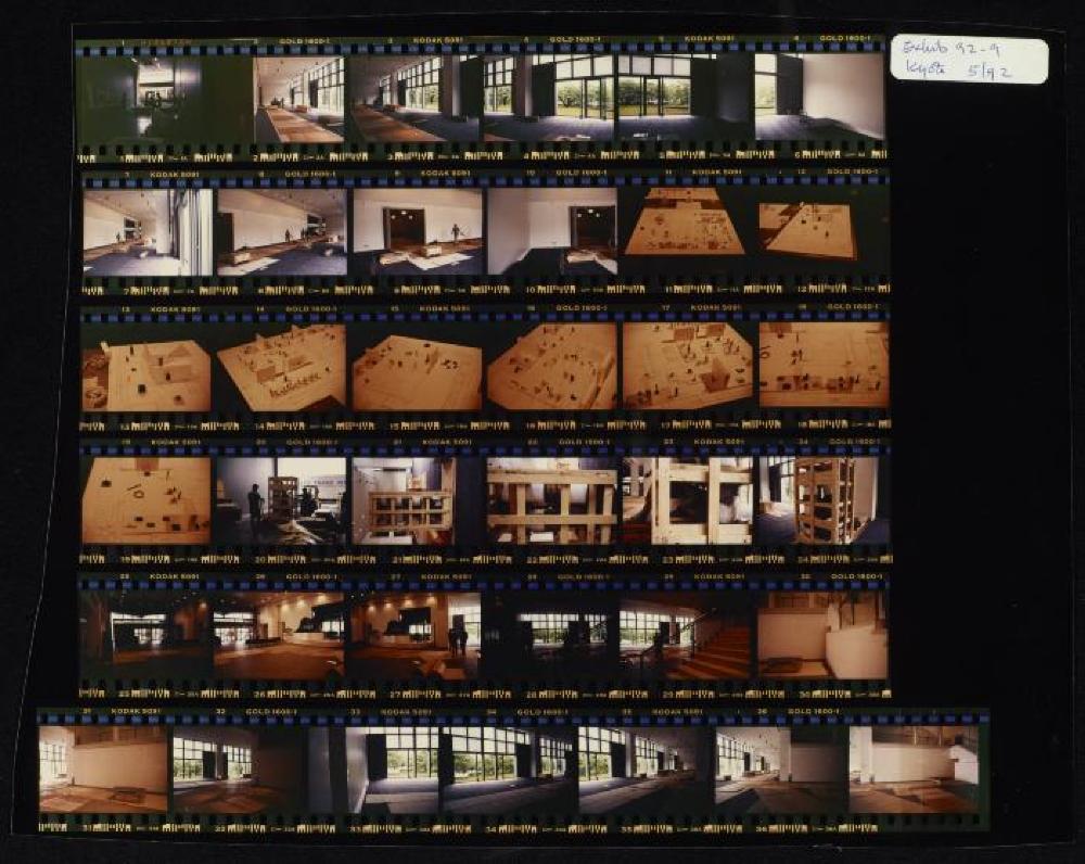 Contact sheet for "Isamu Noguchi Retrospective 1992," National Museum of Modern Art, Kyoto (travel venue)