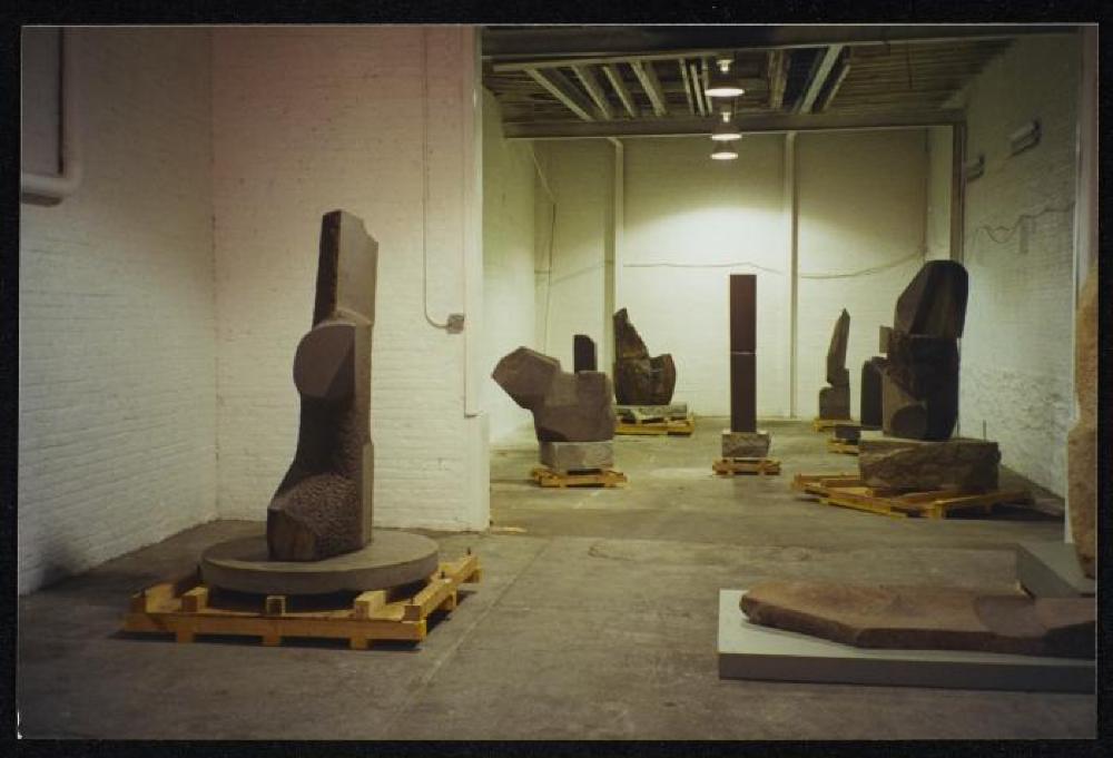Exhibition image for "Relocated," The Noguchi Museum, April 10, 2001 - October 31, 2001.