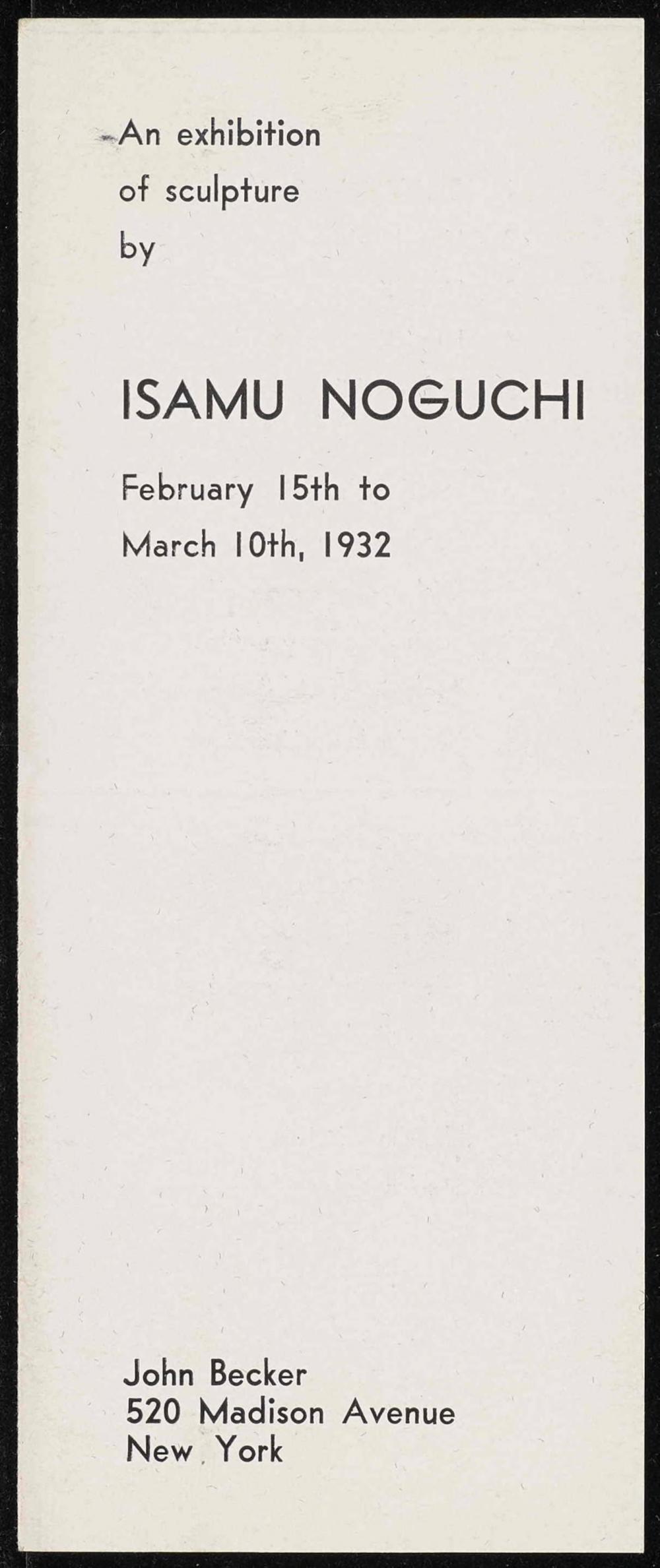  John Becker Gallery exhibition brochure 